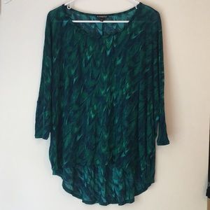 Blue and green Express shirt